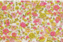 Tirante de tela de algodón impreso (43 x 53 cm) - Flores rosas y amarillas - Telas en ofertas 30113 - 10doigts.fr