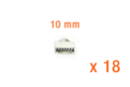 Terminaciones de alambre plateadas 10 mm - 18 pcs - Cierres de joyería 11577 - 10doigts.fr