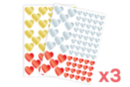 Metallic Heart Stickers - 3 sets (450 stickers) - Heart Stickers 17059 - 10doigts.fr