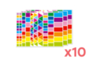 Gomets mix geométricos - 10 sets (3270 gomets) - Gomets cuadrados 18084 - 10doigts.fr