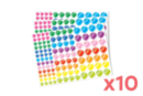Metallic Round Stickers - 10 sets (3480 stickers) - Round Stickers 17023 - 10doigts.fr