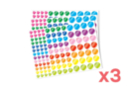 Metallic round stickers - 3 sets (1044 stickers) - Round Stickers 17022 - 10doigts.fr