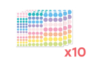Gomets redondos pastel - 10 sets (3480 gomets) - Gomets redondos 17026 - 10doigts.fr