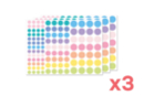 Gomets redondos pastel - 3 sets (1044 gomets) - Gomets redondos 17025 - 10doigts.fr