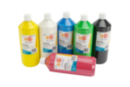 Gouache 1 Litre, basic colors - 6 bottles - Gouache paint 10doigts: professional quality for children 31115 - 10doigts.fr