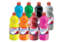 Giotto Gouache 1 liter - PROMOTION 8 assorted bottles - Liquid gouache paint: bright colors that wash away with water 40104 - 10doigts.fr