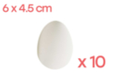 Large White Plastic Eggs - 1 Set (10 Pieces) - Opaque Plastic - 10doigts.fr