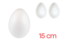 Large styrofoam egg in 2 parts Ø 11 cm - Height: 15 cm - Styrofoam - Decorative Supports - 10doigts.fr
