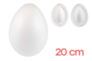 Gros oeuf polystyrène en 2 parties Ø 14 cm - Hauteur : 20 cm - Styrofoam - Decorative Supports - 10doigts.fr