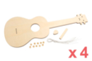 Guitarras decorativas de madera para montar - 4 unidades - Juegos y Juguetes de Madera 56311 - 10doigts.fr