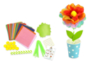 Kit of 12 Tissue Paper Flowers - Ready-to-use Kits - 10doigts.fr