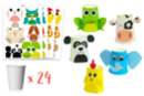 Animal Cup Craft Kit - 24 Cups - Ready-to-use Kits 42633 - 10doigts.fr