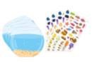 Kit mini mundos gomets Acuario - 4 unidads - Kits creativos gomets 58556 - 10doigts.fr
