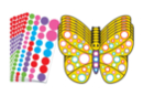 Kit mariposas en cartón resistente + gomets - 6 unidads - Kits creativos gomets 58026 - 10doigts.fr