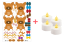 Kit de suspensiones renos luminosos + velas - 4 unidads - Guirnaldas y colgantes de Navidad 52015 - 10doigts.fr