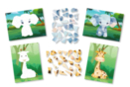 Kit cuadros adhesivos número A5 elefante y jirafa - 2 pcs - Kits de naturaleza y fauna: construye tu mini selva en casa. 59728 - 10doigts.fr
