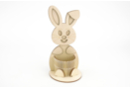 Conejo de Pascua y cesta de madera - Soportes de Pascua para decorar 56574 - 10doigts.fr