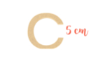 Letra de madera mediana: C - Deco en madera cruda 15005 - 10doigts.fr