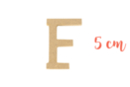 Letra de madera mediana: F - Deco en madera cruda 15008 - 10doigts.fr