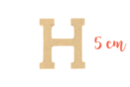 Maxi letra decorativa H - Deco en madera cruda 15010 - 10doigts.fr