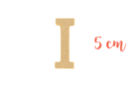 Letra de madera mediana: I - Deco en madera cruda 15011 - 10doigts.fr