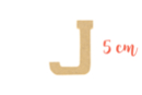 Letra de madera mediana: J - Deco en madera cruda 15012 - 10doigts.fr