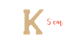 Letra de madera mediana: K - Deco en madera cruda 15013 - 10doigts.fr