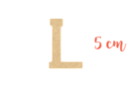 Letra de madera mediana: L - Deco en madera cruda 15014 - 10doigts.fr