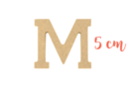 Letra de madera mediana: M - Deco en madera cruda 15015 - 10doigts.fr