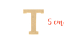 Letra de madera mediana: T - Deco en madera cruda 15022 - 10doigts.fr