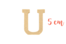 Letra de madera medium: U - Deco en madera cruda 15023 - 10doigts.fr