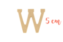Letra de madera media: W - Deco en madera cruda 15025 - 10doigts.fr