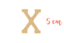 Letra de madera media: X - Deco en madera cruda 15026 - 10doigts.fr