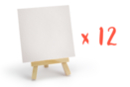 Mini easels + canvassed boards - 12 sets - Stretched Frames and Canvas Boards - 10doigts.fr