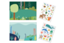Stickers + 2 Decorations: 2 Themes (Sea and Forest) - Creative Sticker Kits 55741 - 10doigts.fr