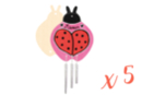 Ladybug Bell Kit - 5 Pieces - Wooden Decorative Suspensions 12625 - 10doigts.fr