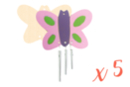 Butterfly Wind Chime - 5 Pieces - Wooden Decorative Suspensions 12594 - 10doigts.fr