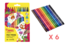 JOVI Markers - Medium Tips - 6 Packs of 12 Markers - Medium-Tip Markers 59637 - 10doigts.fr