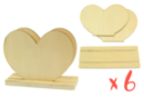 Portacorreos corazón de madera - Lote de 6 - Objetos para el escritorio - 10doigts.fr