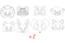 Máscaras animales - Lote de 2 sets de 8 - Máscaras creativas para niños 29701 - 10doigts.fr