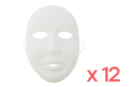 Máscaras blancas, talla adulto - 12 unidads - Máscaras creativas para niños 55528 - 10doigts.fr