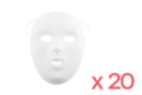 Máscaras blancas, talla infantil - 20 unidads - Máscaras creativas para niños 10526 - 10doigts.fr