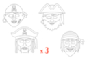 Máscaras piratas - Lote de 3 sets de 4 Máscaras - Máscaras creativas para niños 12807 - 10doigts.fr