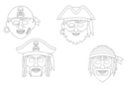 Máscaras piratas - Set de 4 Máscaras - Máscaras creativas para niños 12806 - 10doigts.fr