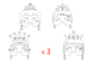 Máscaras princesas - Lote de 3 juegos de 4 Máscaras - Máscaras creativas para niños 12809 - 10doigts.fr