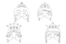 Máscaras princesas - Set de 4 Máscaras - Máscaras creativas para niños 12808 - 10doigts.fr