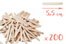 Wooden Craft Sticks (5.5 cm) - 200 pieces - Wooden Accessories 14927 - 10doigts.fr