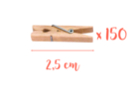 Mini pinzas de ropa 2,5 cm -  150 unidads (3 lotes de 50 pcs) - Pinzas de madera 05624 - 10doigts.fr