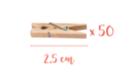 Mini pinzas para la ropa 2,5 cm - 50 unidads - Pinzas de madera 03868 - 10doigts.fr