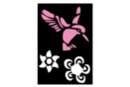 Adhesive stencil 10 x 7 cm - hummingbird, flowers - Adhesive Stencils 13502 - 10doigts.fr